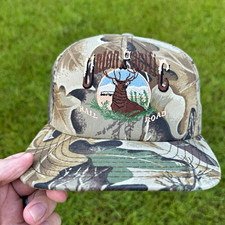 Vintage Camo Union Pacific Rail Road Elk Snapback Hat- Made in USA Wildlife OSFA