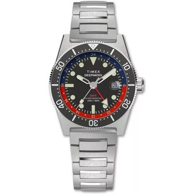 Timex Men's Watch Deepwater Rotating Bezel Black Dial Bracelet TW2W95300VQ