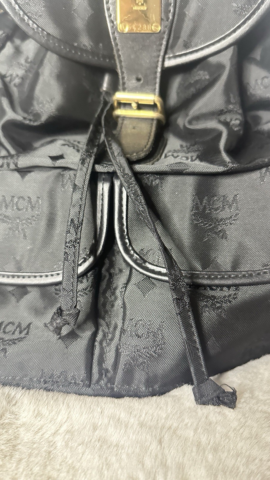 MCM Authentic Black Nylon Medium Backpack Vintage - image 6