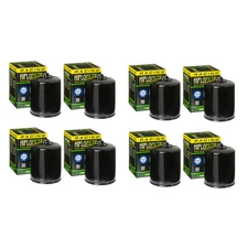HiFloFiltro HF170BRC Set of 8 Black High Performance Oil Filters Harley Big Twin
