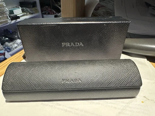 PRADA OCCHIALI AUTENTICI CUSTODIA MAGNETICA NERA SCATOLA DI STOFFA