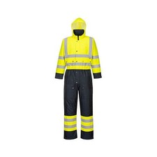 S485YNRL Portwest Hi-Vis Contrast Coverall Yellow/Navy Large NEW