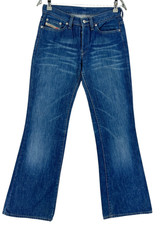 Jeans En Denim Femme Regular Fit Pattes D'Éléphant Bleus W28 L33