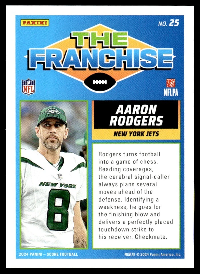 2024 Score The Franchise Aaron Rodgers #25 - Image 2 of 2
