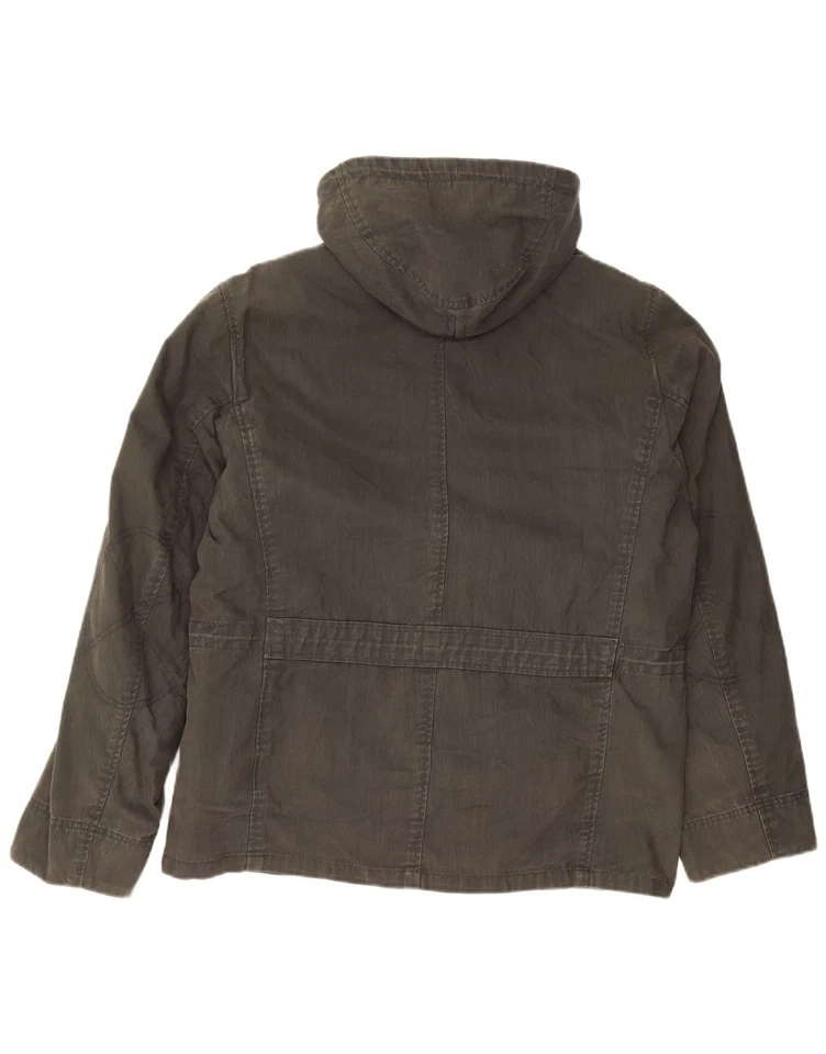 MARLBORO CLASSICS Mens Hooded Windbreaker Jacket EU 46 Small Khaki Cotton CB13 — 第 2/4 张图片