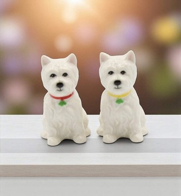 Ceramic Westie Dog Salt & Pepper Shakers, Home Décor, Gift for Her, Gift for Mom