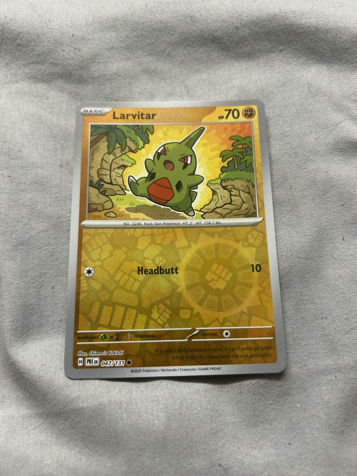 Larvitar Reverse Holo Pokémon Card