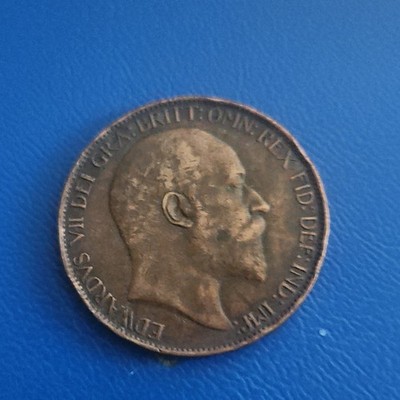 1908 Great Britain 1/2p Halfpenny Edward VII Britannia Reverse Bronze BN KM#794