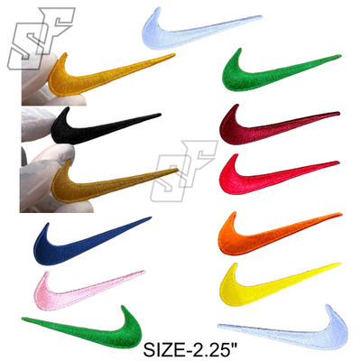 #ad Swoosh 2.5quot; Embroidered Swoosh Leftamp;Right MultiColors Embroidered Patch Iron On $27.99