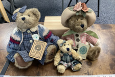 The Boyds Bear Collection 1364 Retired Jointed 3 Plush Bears 1985-98 1990-96/98