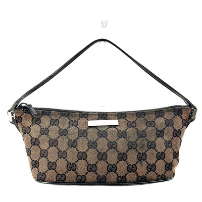 Gucci Accessory pouch purse GG Canvas Brown Black Auth 0700 | eBay