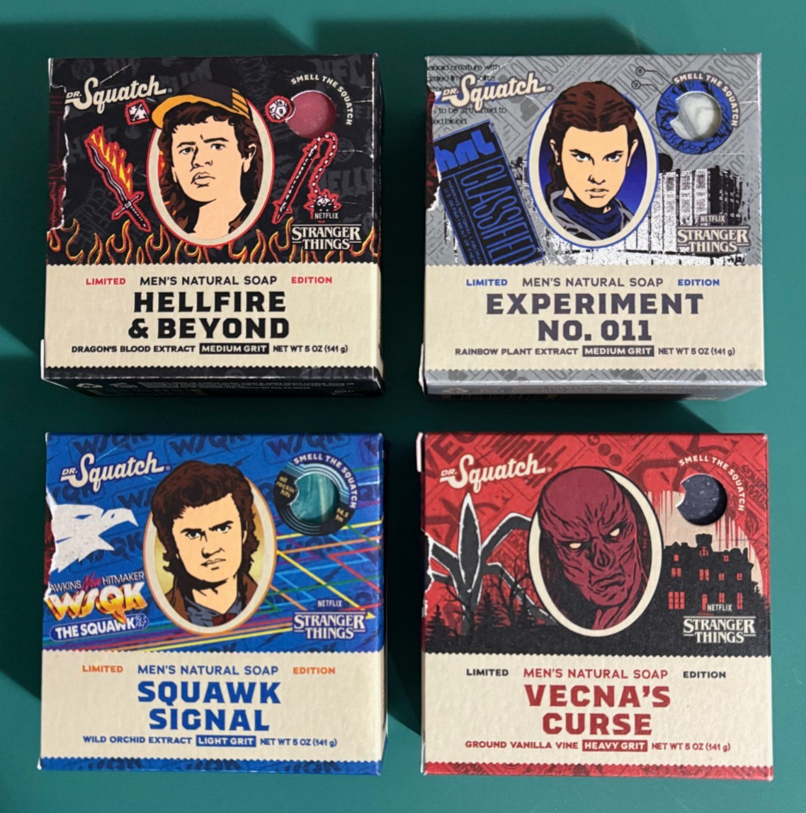 Limited Edition Dr Squatch X Stranger Things Bar Soap - Full Set of 4 - Season 5