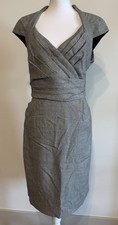 NEW Kay Unger Gray Wool/Viscose Blend Dress Size 14