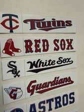MLB Team Wordmark Sticker Labels - Full 30 Team Set