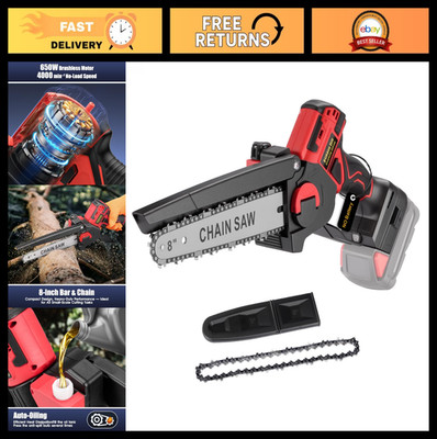 8-Inch Mini Chainsaw, Cordless Pruning Tool, Auto-Oiler, 4000RPM for Wood Cuttin