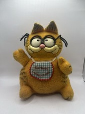 Vintage Talking Gourmet Garfield Plush Lasagna Bib Pull String Eyes Move 1981 9  