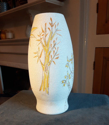 Italienische Vase Vintage Mid Century Blumenstruktur 20 cm