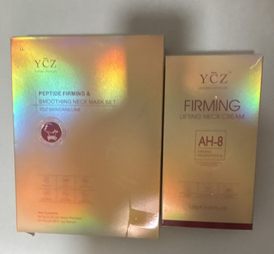 YCZ AH-8 Peptides Neck Cream + Neck Mask Set Firming Lifting Smoothing SPF 25