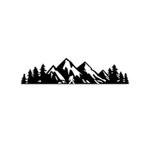 Bigfoot Mountains landscape Vinyl Decal Choose Size and Color