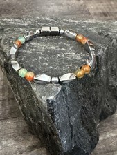 3X Power Magnetic Hematite Agate Necklace Anklet Bracelet 1 Row