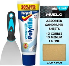 Polycell Polyfilla 396g Wall Repair Kit Ready Mixed Filler + Tool + Sandpaper