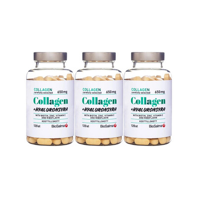 3er Pack BioSalma Kollagen + Hyaluronsäure 120 Tabletten Vitamin C Biotin Zink