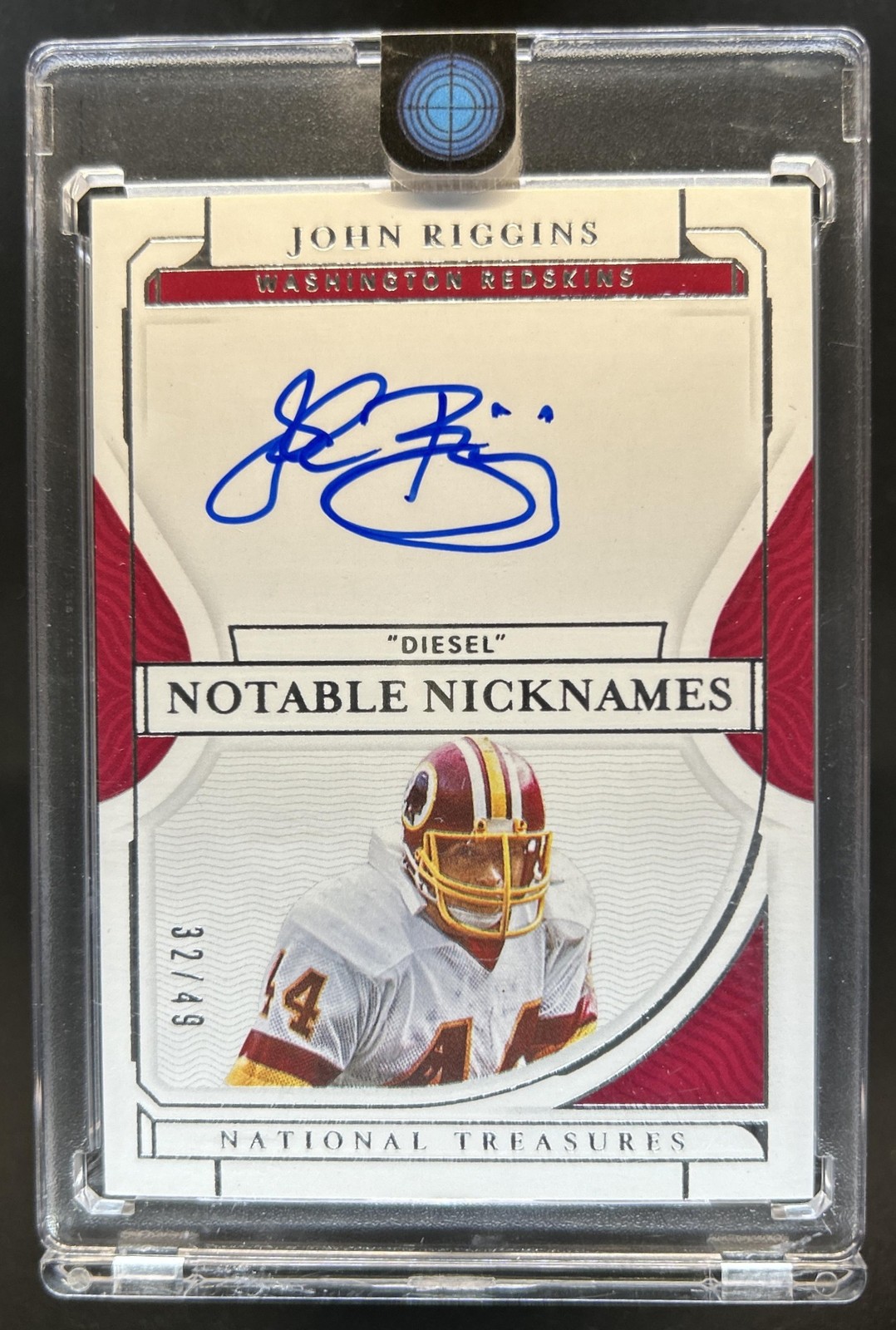 2022 National Treasures John Riggins 2021 Playoff Notable Nicknames Auto #/49