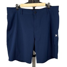 Hurley Mens 36 Navy Blue Hybrid Walk Shorts Dri-FIT Stretch Boardshorts Casual