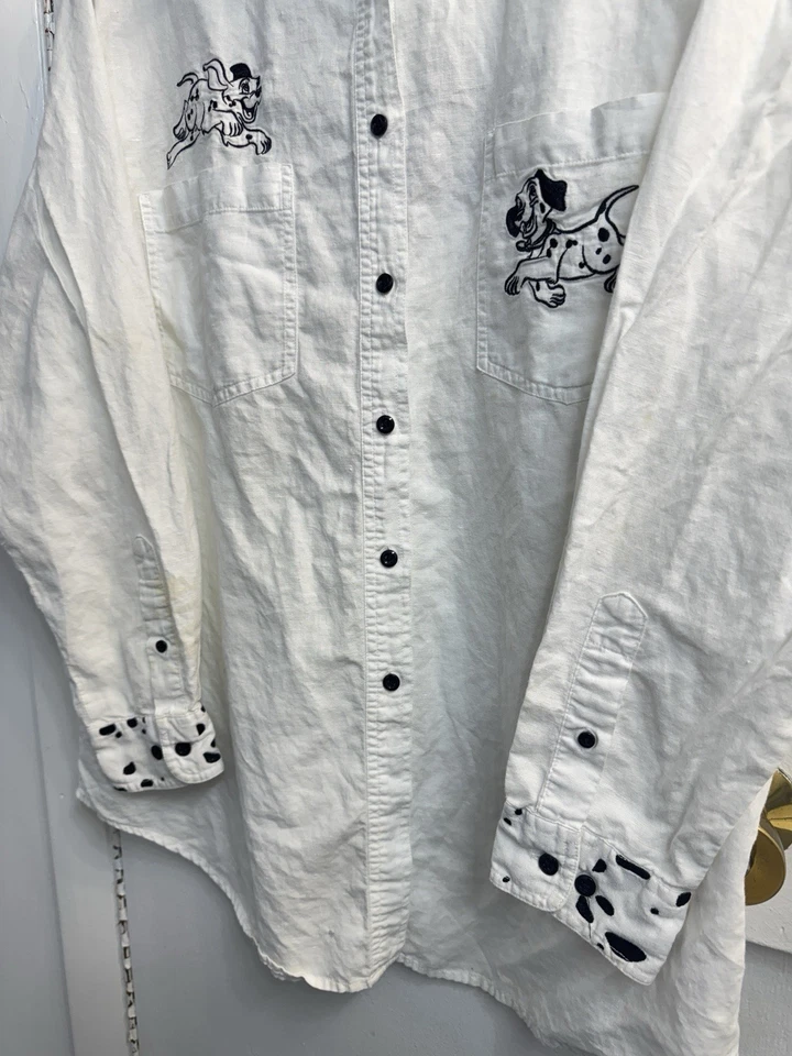 Disney 101 Dalmatians Long Sleeve Button Down Shirt Size XL Vintage - Image 4 of 4