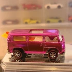 Hot Wheels Beach Bomb Pink Redlines   Restored Volkswagen Van Surfboards 1969