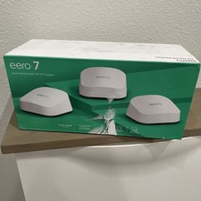 eero 7 Dual-Band MESH WI-FI SYSTEM 3-Pack , Up to 2.5Gbps, 6,000 sq.ft - White