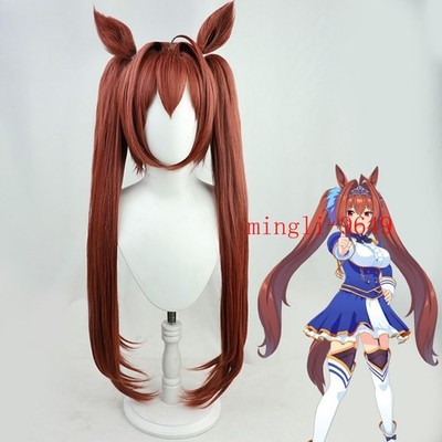 Uma Musume Pretty Derby Daiwa Scarlet Cosplay Wig With Ears Halloween Prop Gift