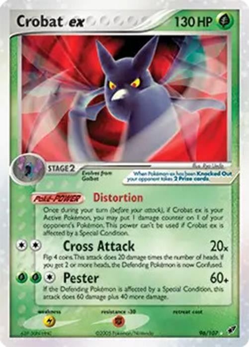 Crobat ex - 96/107 - Pokemon Ex Deoxys Ultra Rare Card HP