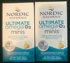 2x NORDIC NATURALS ULTIMATE OMEGA D3 MINIS LEMON EXP 3/28