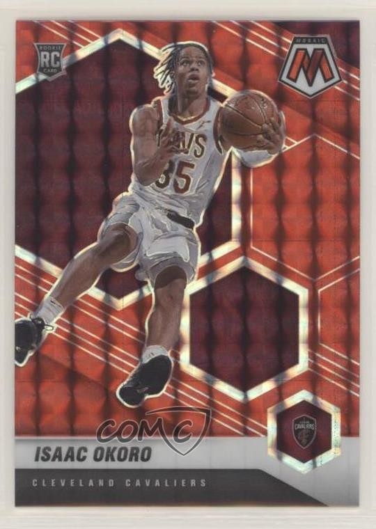 2020-21 Panini Mosaic Rookie Red Mosaic Prizm Isaac Okoro #212 9xh