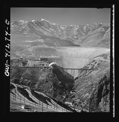 Bingham Canyon Utah 1942 Utah Copper Co Open Pit Mine Railroad Trestle