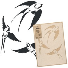 Reusable Plastic Stencil // SWALLOWS - OUTLINE
