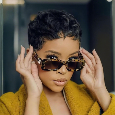 Pixie Wigs for Black Women Short Pixie Cut Wig Human Hair Black Color Glueless 