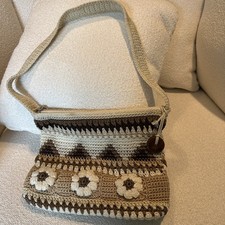 The SAK Crochet Shoulder Bag Browns Cream Boho