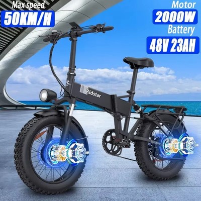 Ridstar H20 Pro Elektrofahrrad 2000W 48V 23AH 20 Zoll Mountain Dual Motor E-MTB