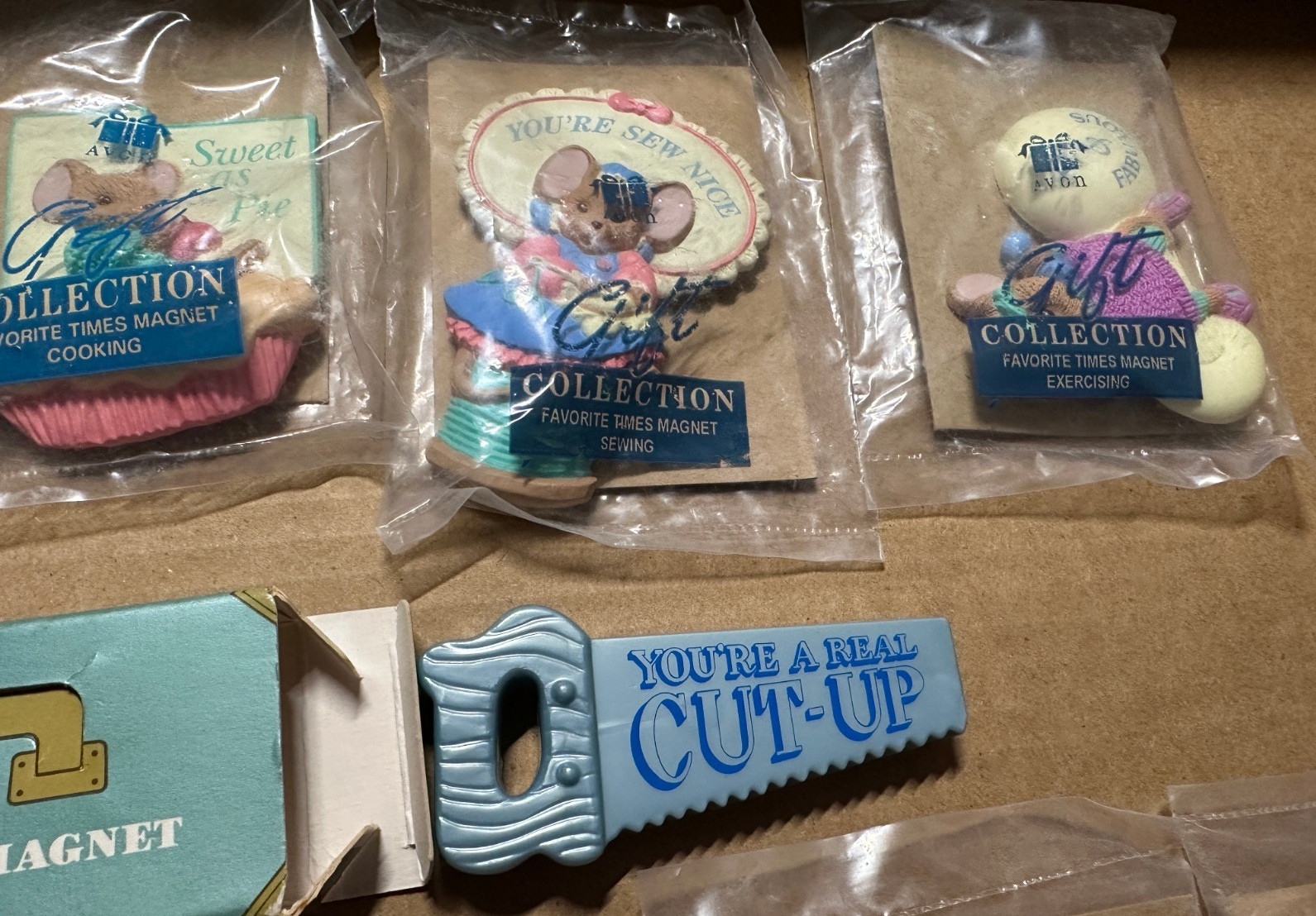 Vintage lot of 10 Avon Magnets ~ Favorite Times, Shop Talk Saw,Carousel Horse