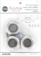 Curtain Grommets, 1" 25 Mm Inner Diameter, Heavy-Duty Plastic, Pewter Color, S
