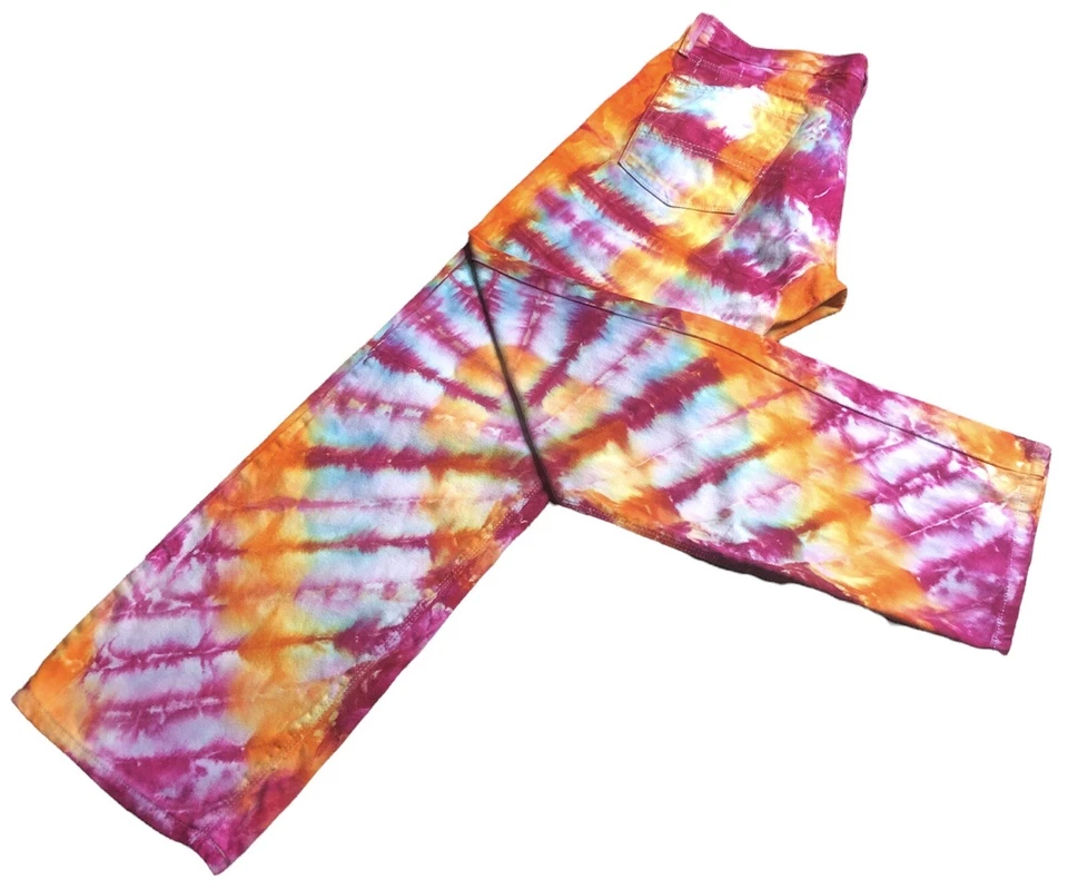 Tie Dye Levi's Denizen jeans 34x30 hippie festival 90’s Women’s Men’s Unisex - Image 3 of 4
