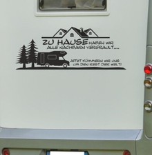 Aufkleber Wohnwagen Wohnmobil Camper Auto Spruch Nachbar Haus zu Hause Welt 302