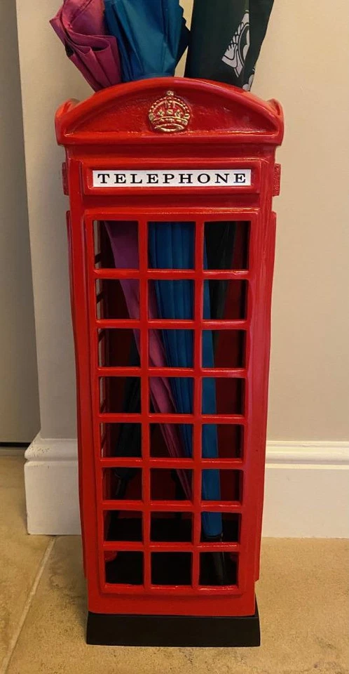 Umbrella Stand - Red British Iconic Telephone Booth Phone Box - Aluminium - 58cm - Image 4 of 4