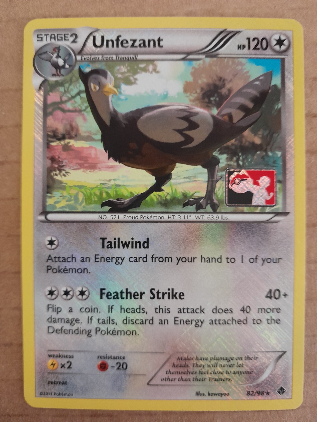 Unfezant 82/98 Pokemon League Reverse Holo Crosshatch Promo NM-Mint