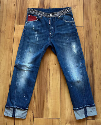 100%ORIG DSQUARED WORKWEAR JEAN JEANS GR.42 W28 STRETCH S74LA0683 S/S15 BLAU