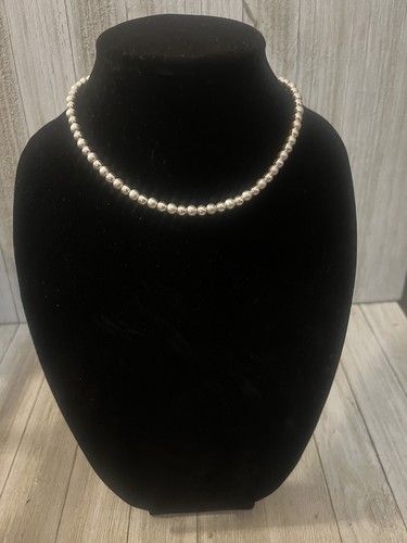 Napier Classic Beaded Necklace Sterling Silver Ball Chain Necklace - Picture 2 of 4