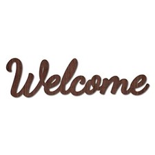 Cutout Welcome Sign Wooden Wall Art Decor Wood Word Sculpture Small Welcome