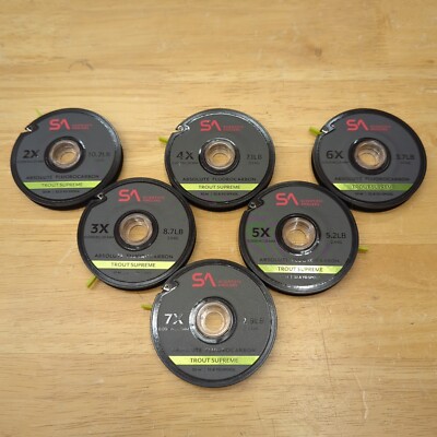 Scientific Anglers Absolute Fluorocarbon Trout Supreme Tippet 30M - LOT 2X-7X! 